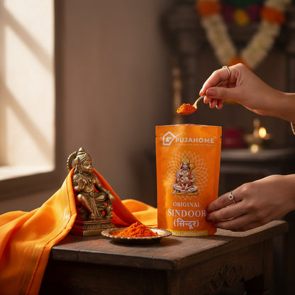 पूजाहोम ओरिजिनल हनुमान जी सिन्दूर | नारंगी सिन्दूर | 100% शुद्ध हनुमान जी पूजा सिन्दूर | हनुमान चोला सिन्दूर