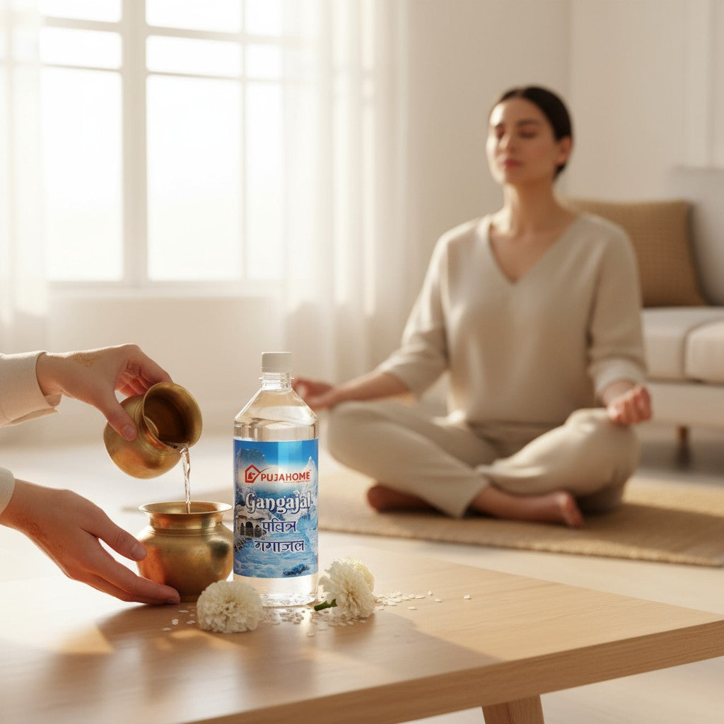 Pujahome Pure Gangajal – Sourced from Rishikesh | 100% Original Ganga Jal for Puja & Rituals (1000 ml)