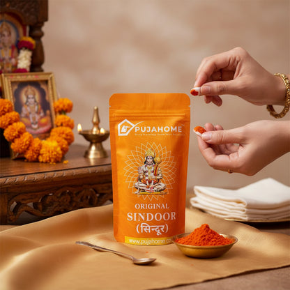 पूजाहोम ओरिजिनल हनुमान जी सिन्दूर | नारंगी सिन्दूर | 100% शुद्ध हनुमान जी पूजा सिन्दूर | हनुमान चोला सिन्दूर