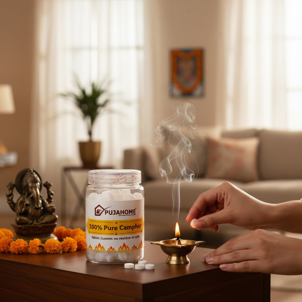 Pujahome 100% Pure Camphor Tablets (Kapur / Kapoor / Kapooram) – 100g