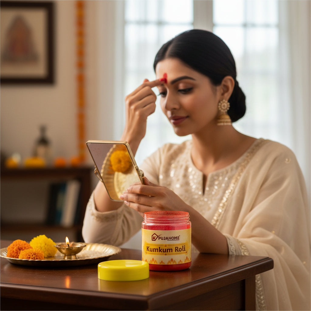Pujahome Pure Haldi Kumkum Powder - Natural & Pure kumkum (50g)