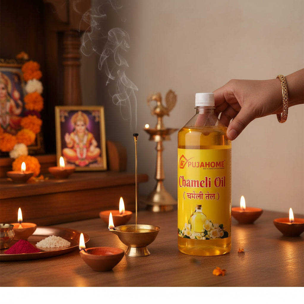 पूजा के लिए पूजहोम चमेली तेल 30 मिली बोतल (6 का पैक)