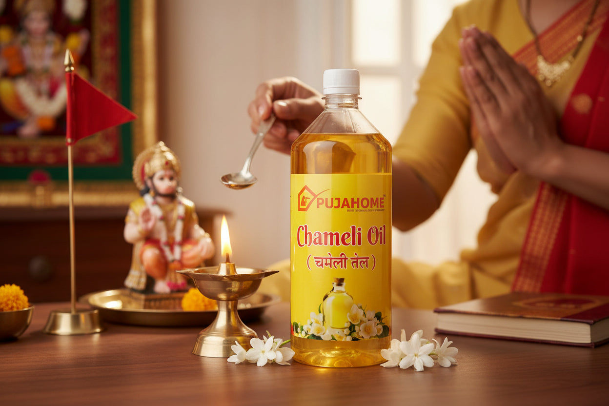 पूजा के लिए पूजहोम चमेली तेल 30 मिली बोतल (6 का पैक)