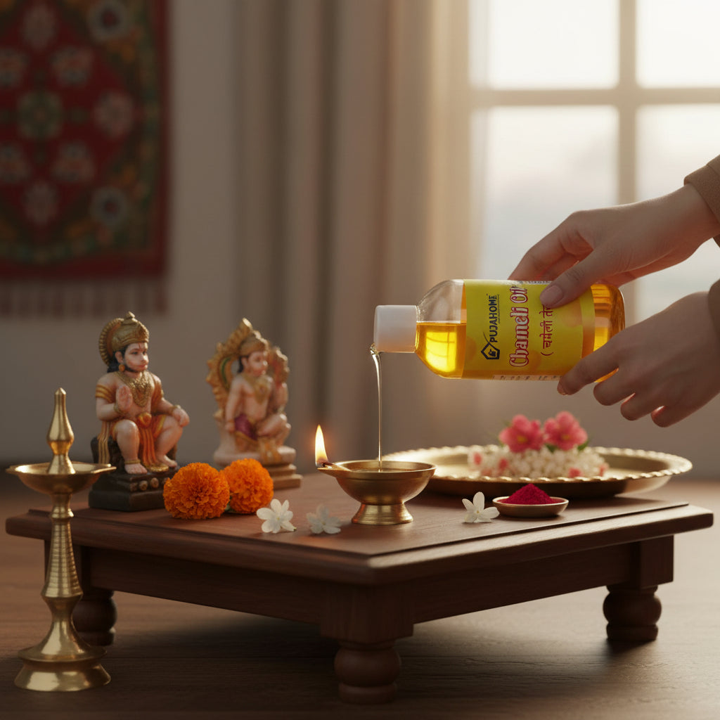 पूजा के लिए पूजहोम चमेली तेल 200 मिली बोतल
