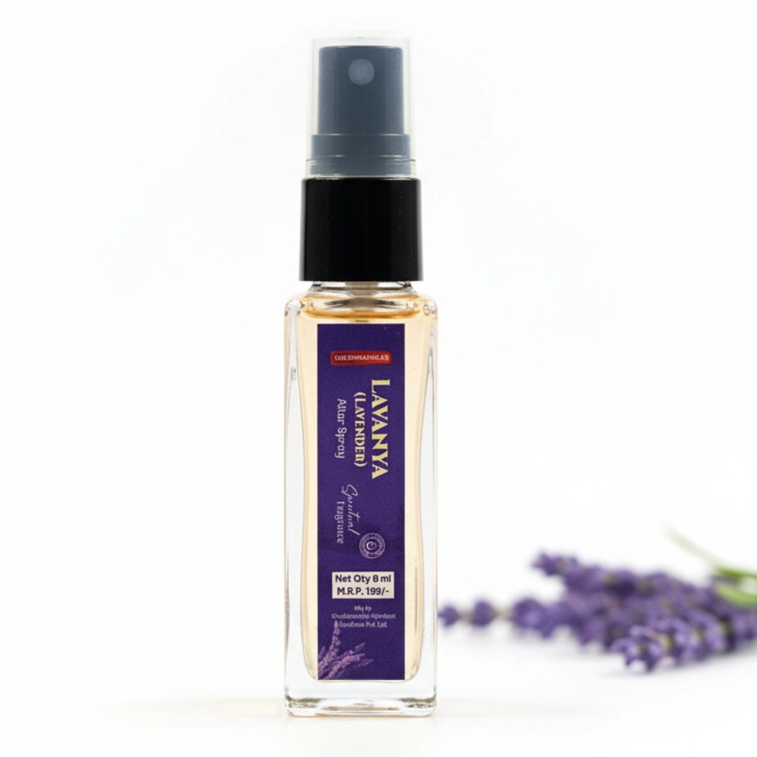 Pujahome Sugandhya Lavender Itra For Puja 8ML | Premium Pooja Attar For Home And Mandir (Pack of 1)