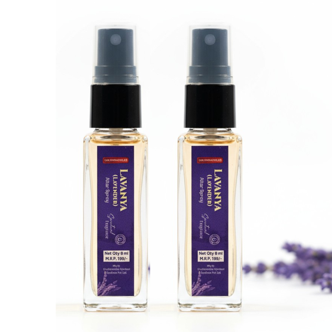 Pujahome Sugandhya Lavender Itra For Puja 8ML | Premium Pooja Attar For Home And Mandir (Pack of 2)