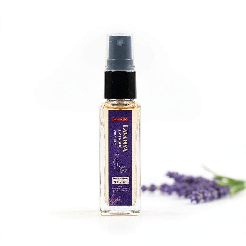 Pujahome Sugandhya Lavender Itra For Puja 8ML | Premium Pooja Attar For Home And Mandir (Pack of 1)