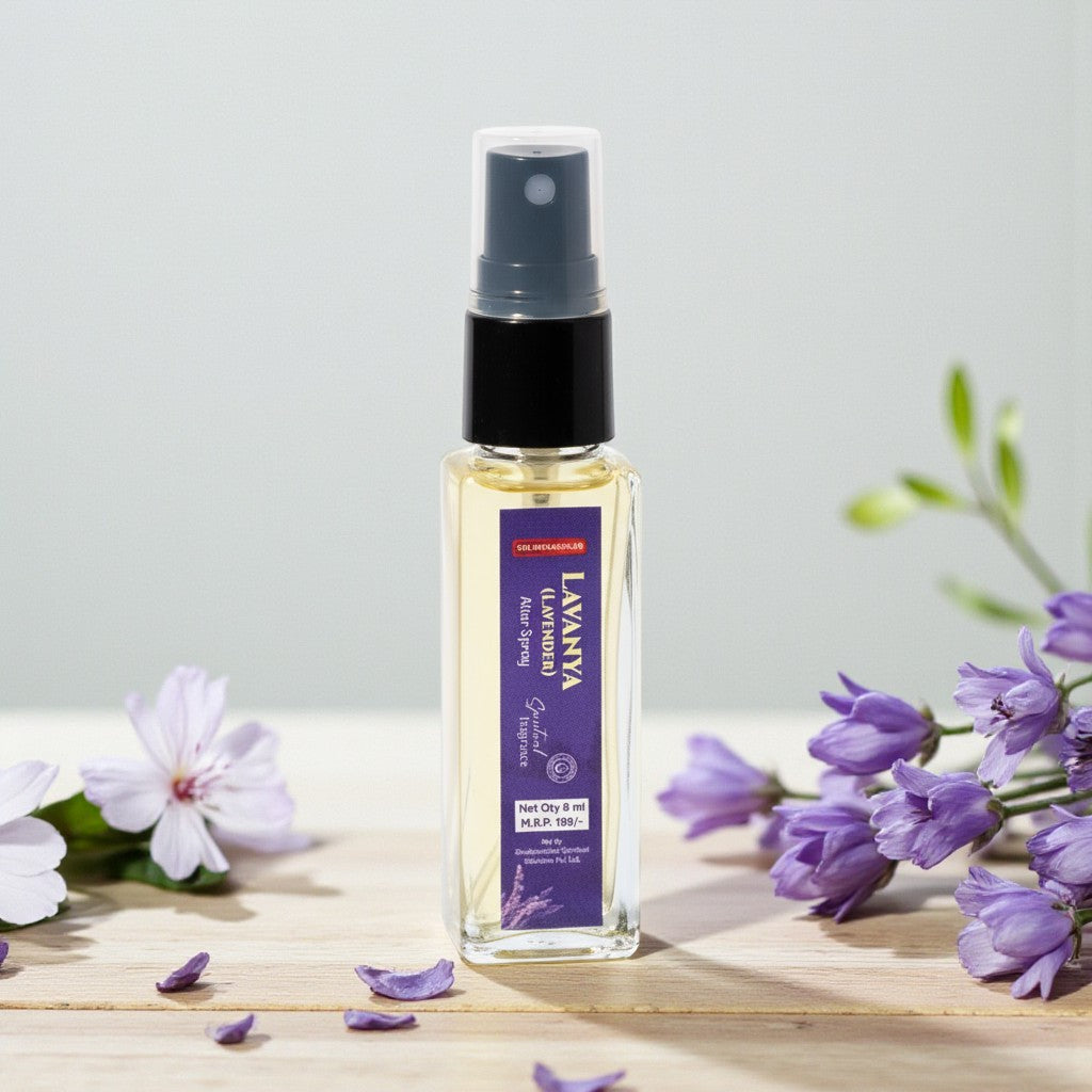 Pujahome Sugandhya Lavender Itra For Puja 8ML | Premium Pooja Attar For Home And Mandir (Pack of 1)