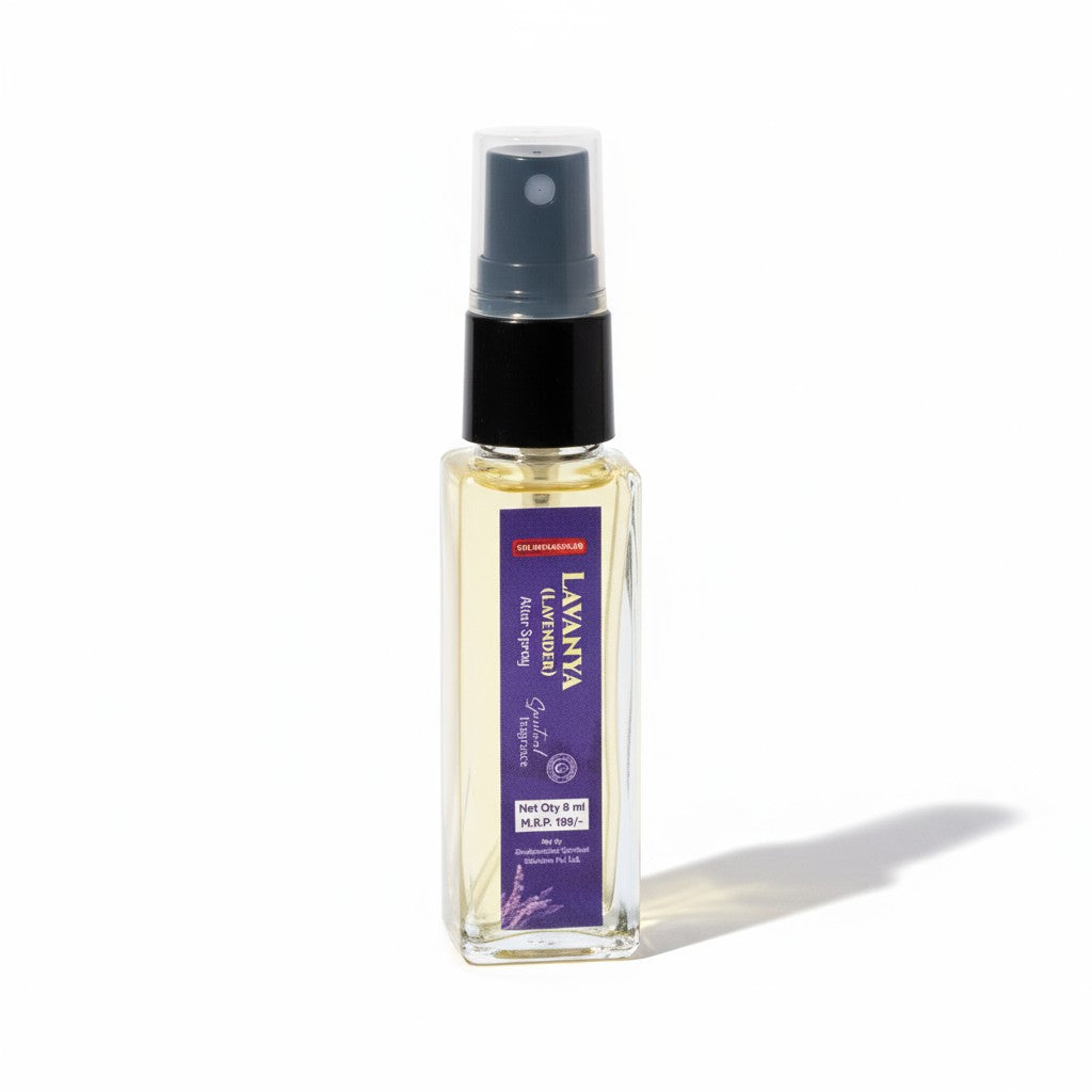 Pujahome Sugandhya Lavender Itra For Puja 8ML | Premium Pooja Attar For Home And Mandir (Pack of 1)