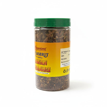 Pujahome 100% Pure and Natural | Mixture of Various Dried Herbal Roots and Leaves for Vedic Yagya Pujan 400 Gram Jar (Pack of 1)