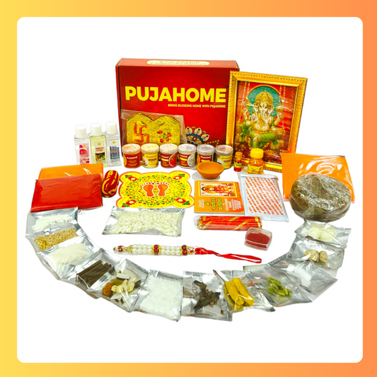 Pujahome Ganesh Puja Samagri Kit for Ganesh Pujan (40+ Items)