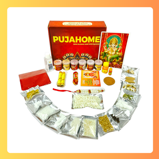 Pujahome Ganesh Puja Samagri Kit for Ganesh Pujan (30+ Items)