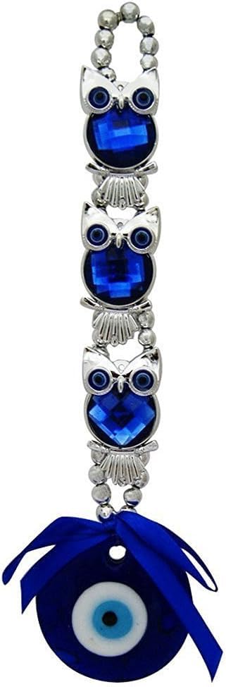Pujahome FENG Shui VASTU FENGSHUI Gift Idols & Figurines Evil Eye Wall Hanging Turkish Owl Showpiece for Home, Office, House Protection and Prosperity