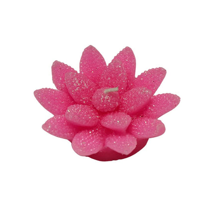 Pujahome Multicolor Floating Flower Candles, Set of 3 (Pink)