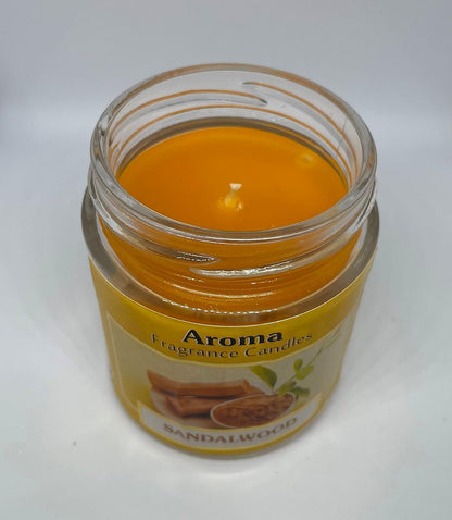 Pujahome andle in Glass Jar I Aromatic Smokeless Wax Candle I Fragrance Candle Long Hour Burning up to 35hrs (Sandal)