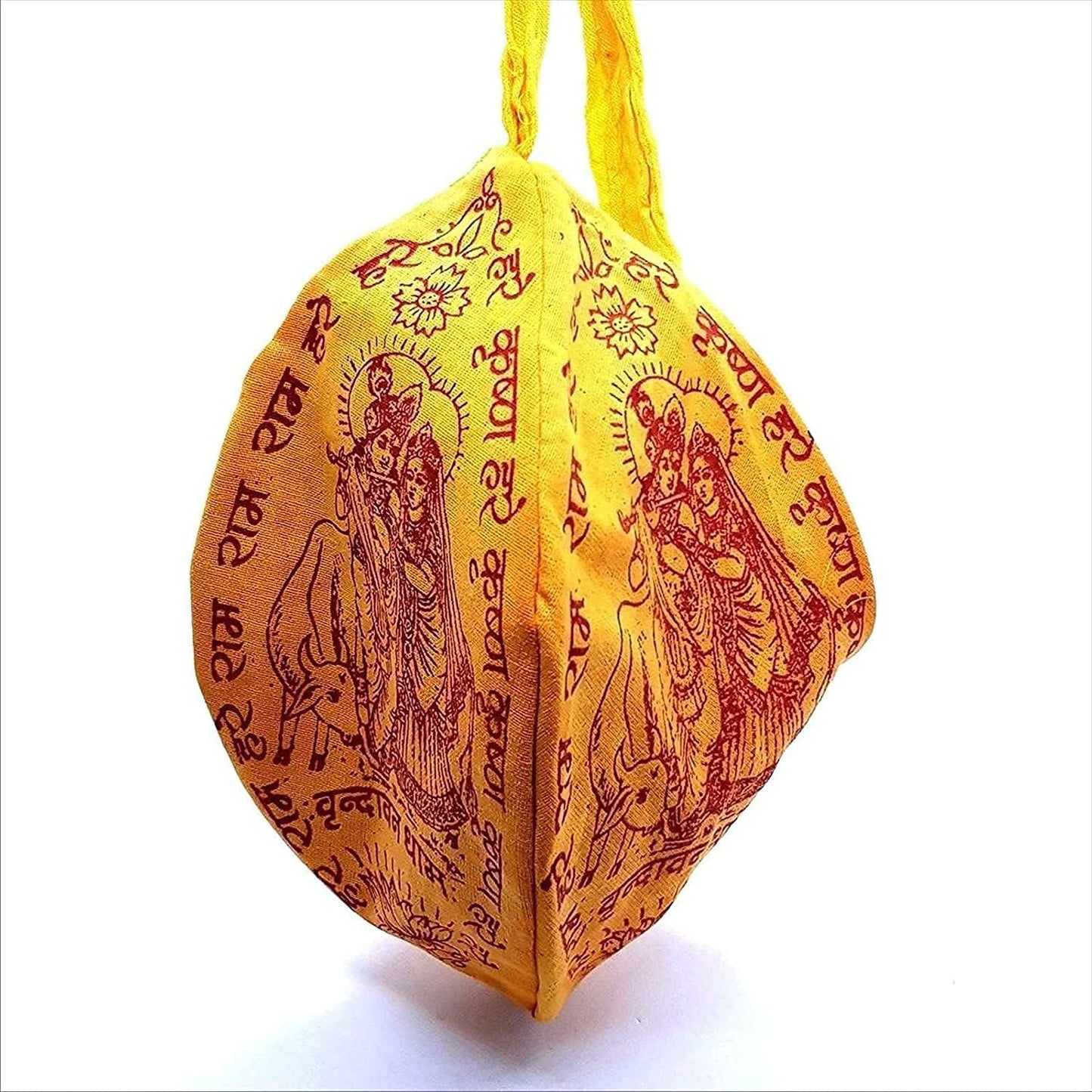 Pujahome Pure Cotton Mala Jaap Bag Gaumukhi/Gomukhi Pack of 2 (Yellow)