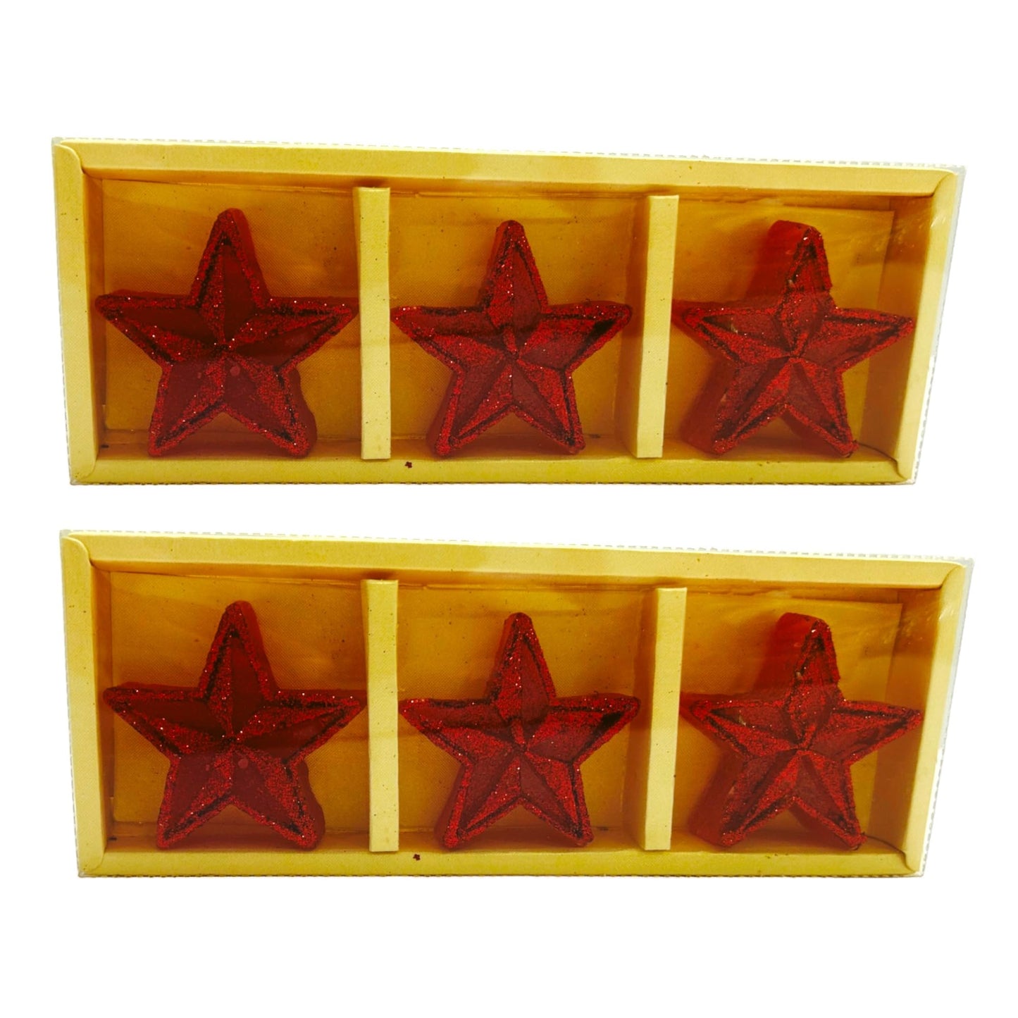 Pujahome Star Shape Candle for Decoration, Diwali Decoration for Home, Office Pack of 6 Candles(Red Color)